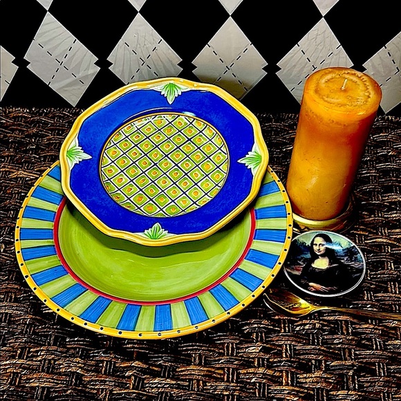 Storybook Design Plate Pair: 12” Chop & 9” Luncheon Villa della Luna Pfaltzgraff - Picture 12 of 12